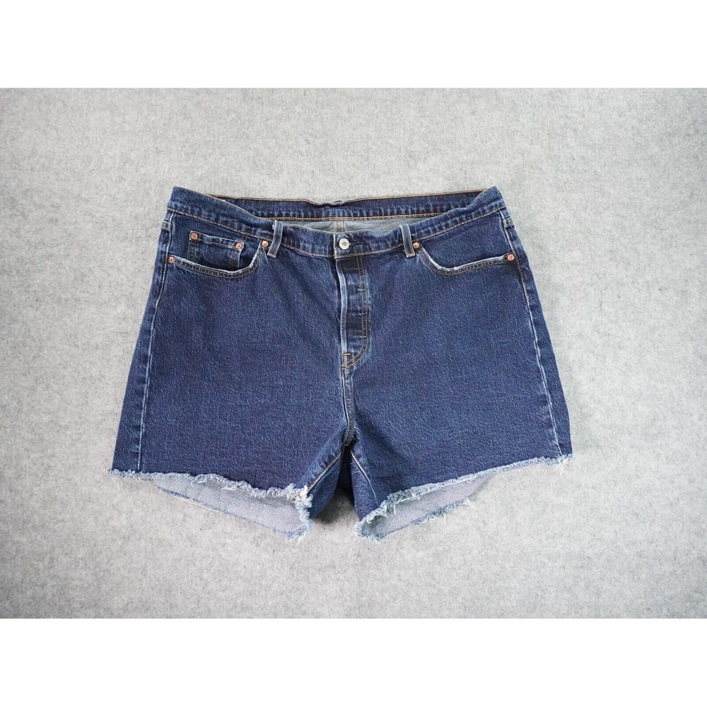 Levis 501 XX‎ Shorts Womens 20w Denim Cut Off Dark Wash Premium Big E High Rise